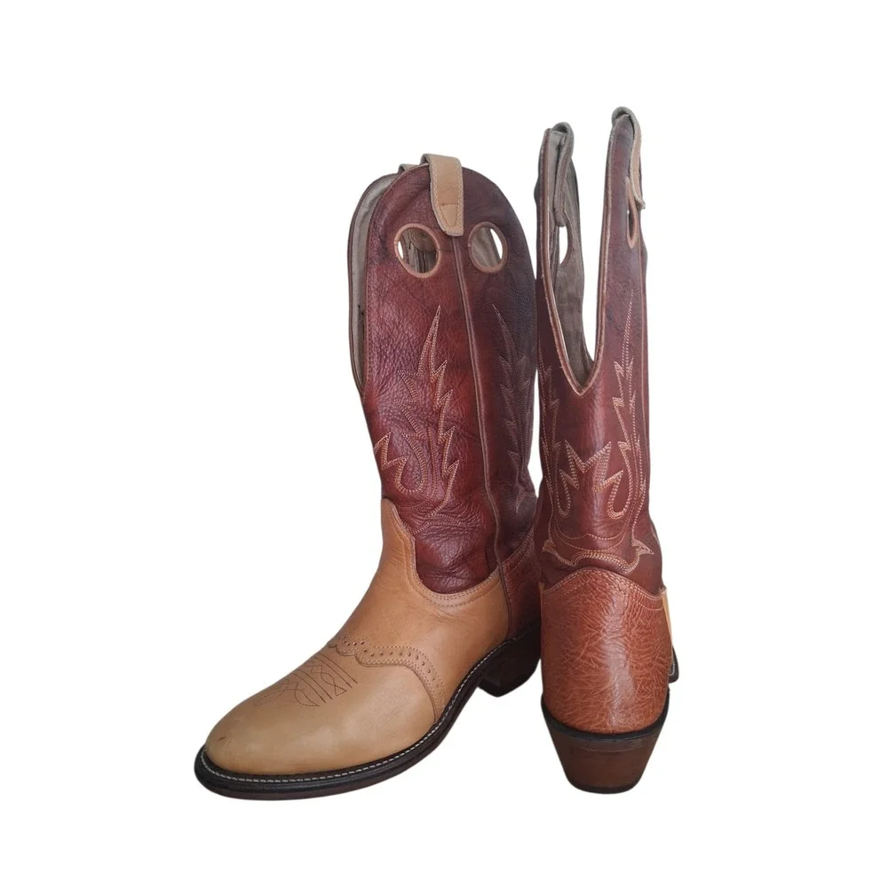 Boulet Canada Mens size‎ 9 Western Leather Cowboy Country Farm Barn Rodeo Boots